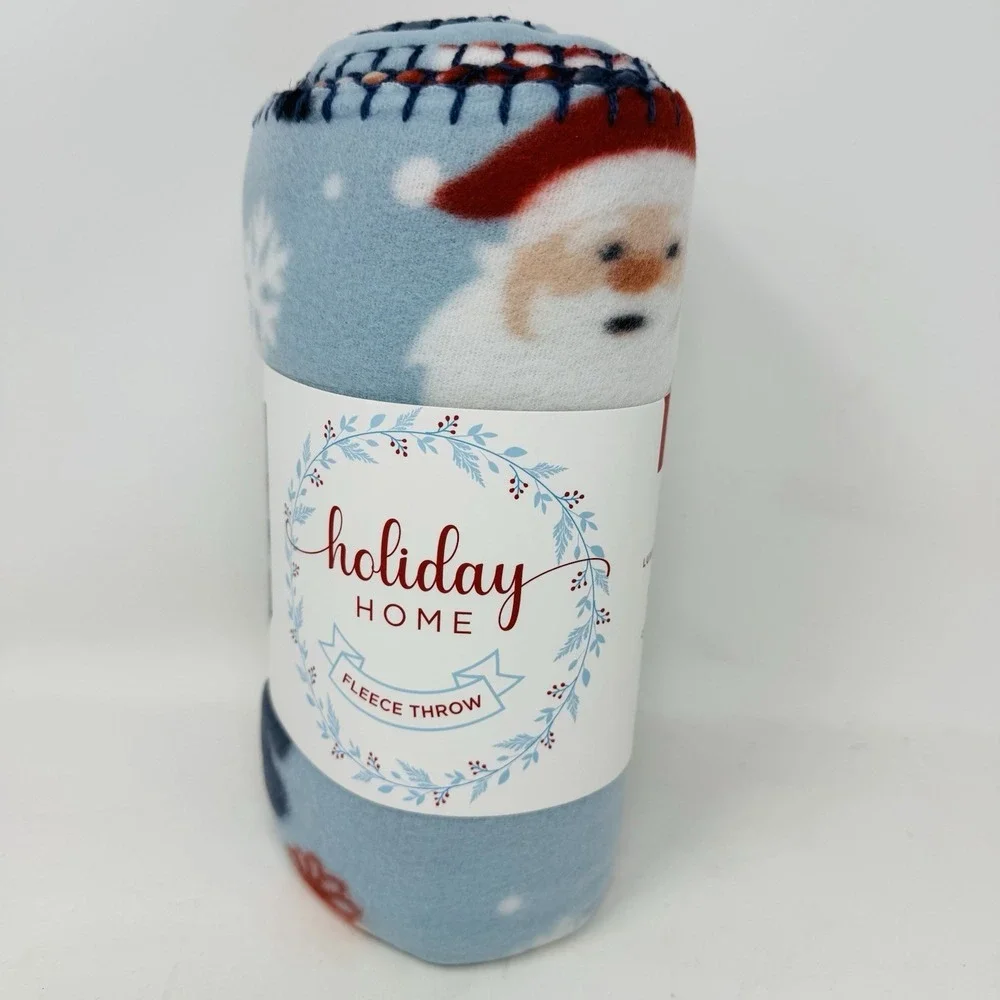 Christmas Birch Trail‎ Jingleson Blue Santa Holiday Printed 50